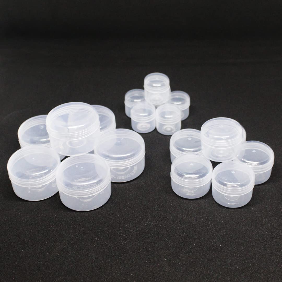 nsb herbals Clear/Transparent Combo Of 5/10 / 20 Gm/ml Empty Jar/Container For Storing Eyeshadow, Makeup, Face Cream, Lip Balm, Jewellery, Watch Parts, Beads