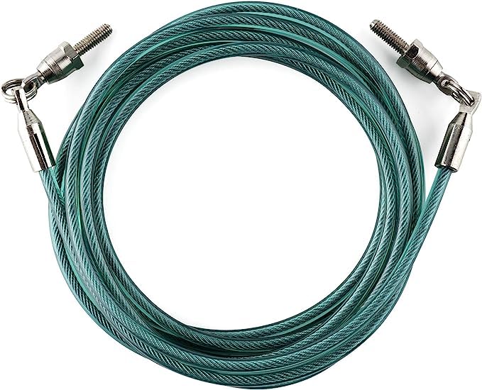 Buddy Lee Jump Ropes Aero Speed Cable, 8.5ft - Green | Quality PVC Jump Rope Cable | Swivel Bearing Advancement | Adjustable Jump Rope Cable for Fitness, Endurance Jumping & Extreme Jumping