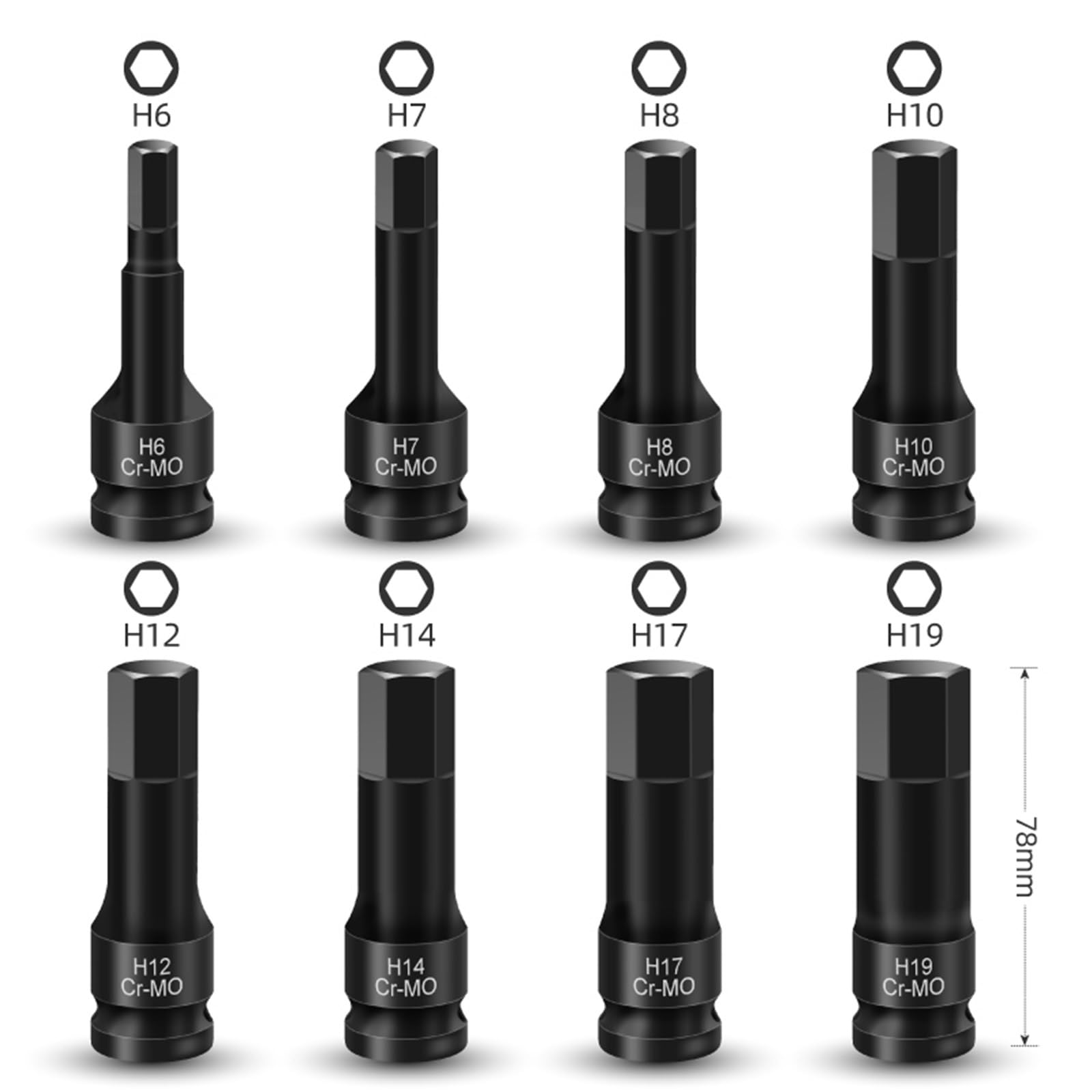Zestaw kluczy grzechotkowych, Zestawy nasadek udarowych Torx Star 1/2" Zestaw adapterów przedłużających do kluczy elektrycznych(Torx)