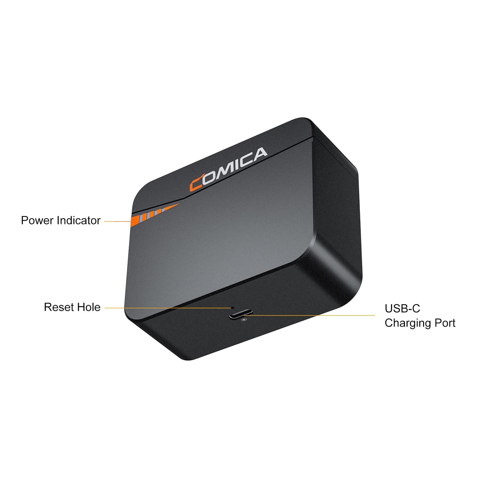 Comica Vimo C3 Lavalier Sistema de micrófono inalámbrico, transmisor dual y 1 micrófono de solapa receptor para entrevistas, transmisión en vivo y vlogging, compatible con teléfonos inteligentes y cám