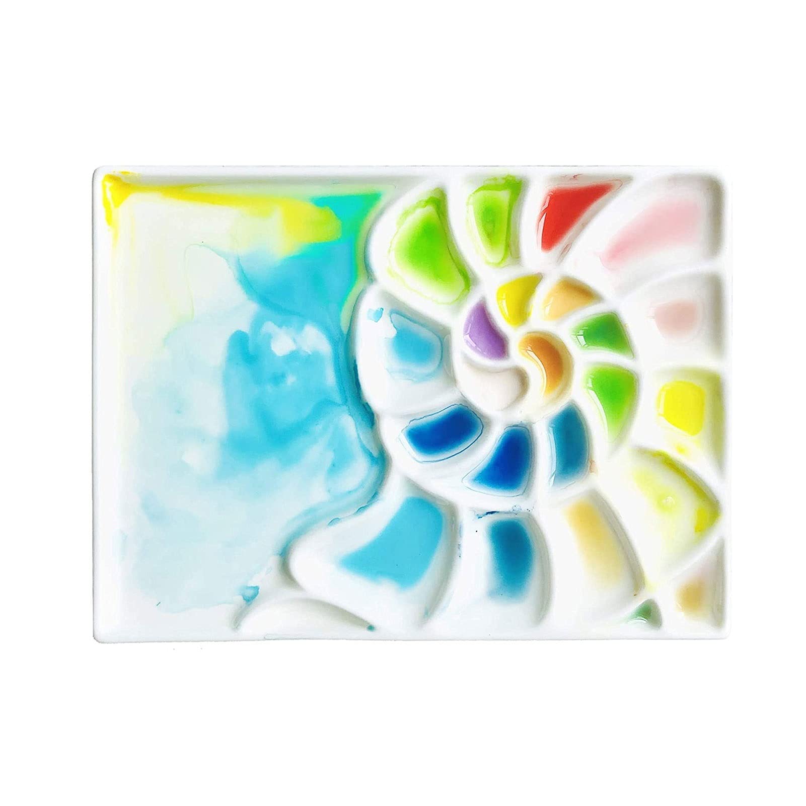 Paleta Artysty Porcelany, Paleta Mieszana Akwareli Prostokątnej Fali Muszli, Odpowiednia Do Akwareli, Gwaszu, Malarstwa Olejnego Itp.