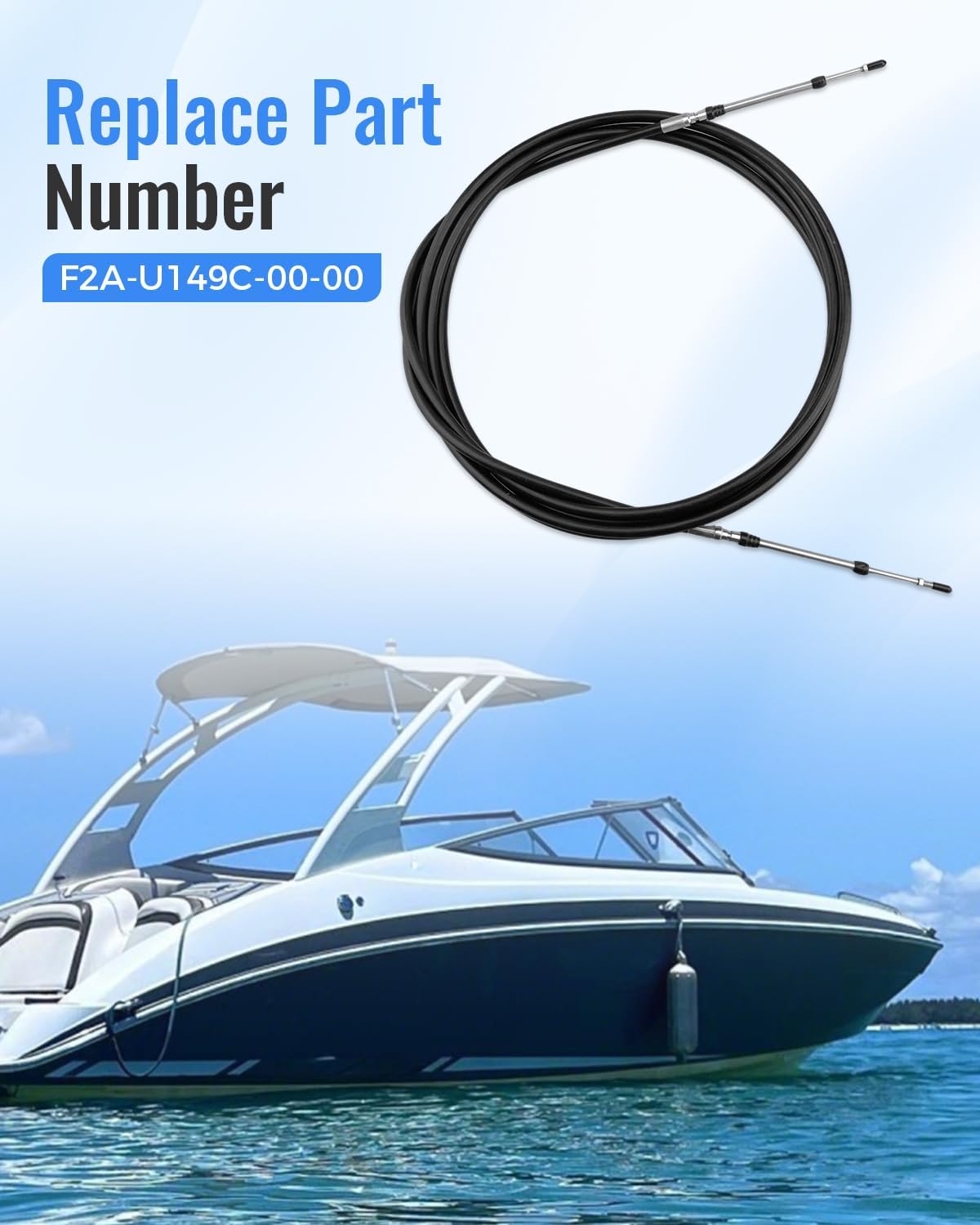 Reverse/Shift Cable Fit for Yamaha Jet Boat AR/SR/SX Series - Replaces F2A-U149C-00-00, (2007-2018)