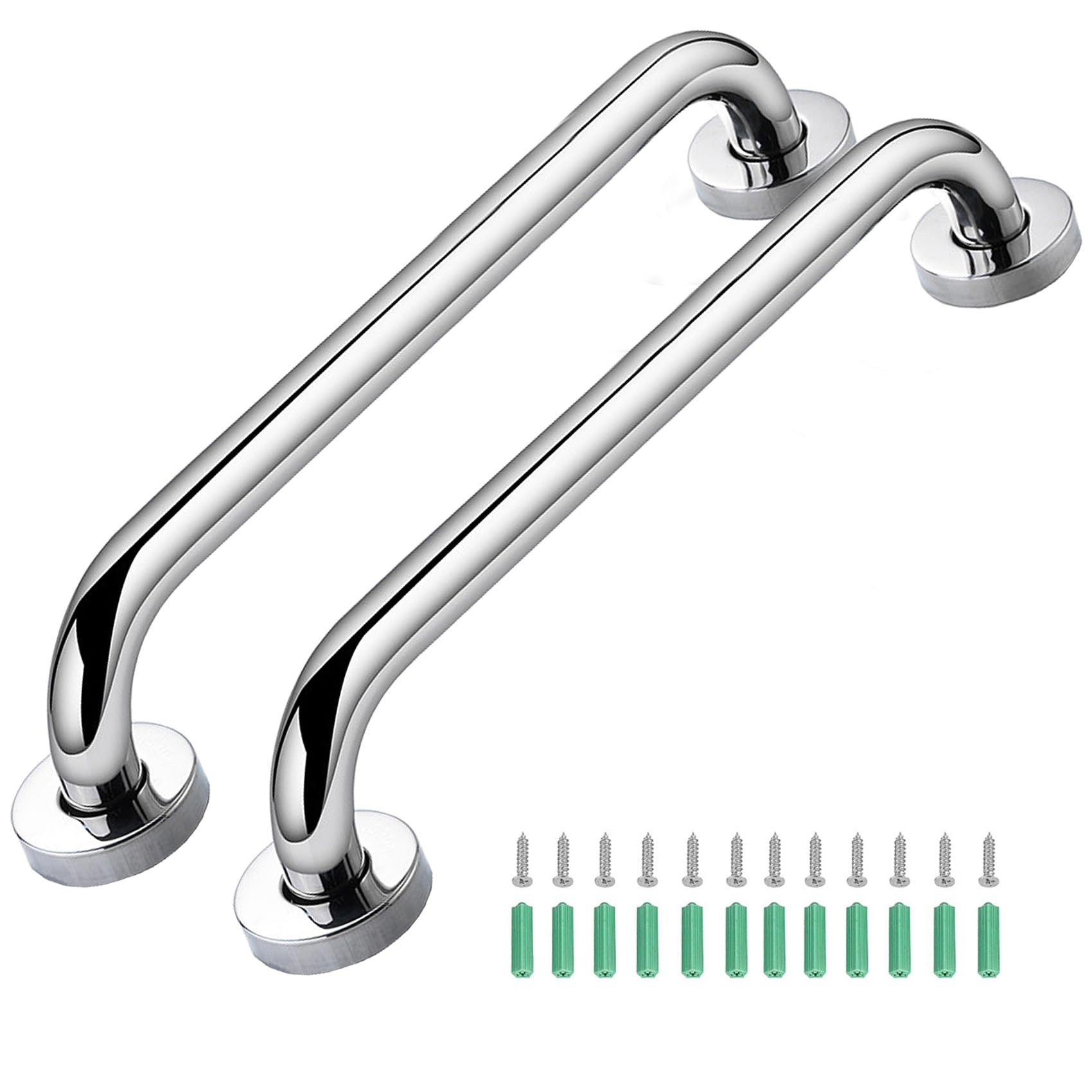 2Pcs Non-Slip Staircase Handrail, 43.5cm Stainless Steel Outdoor Handrail, Stair Handrails for Elderly Outdoor Indoor Stairs Steps, Handrail Brackets Staircases Exterior Railing Hand Rails, 17 Inch