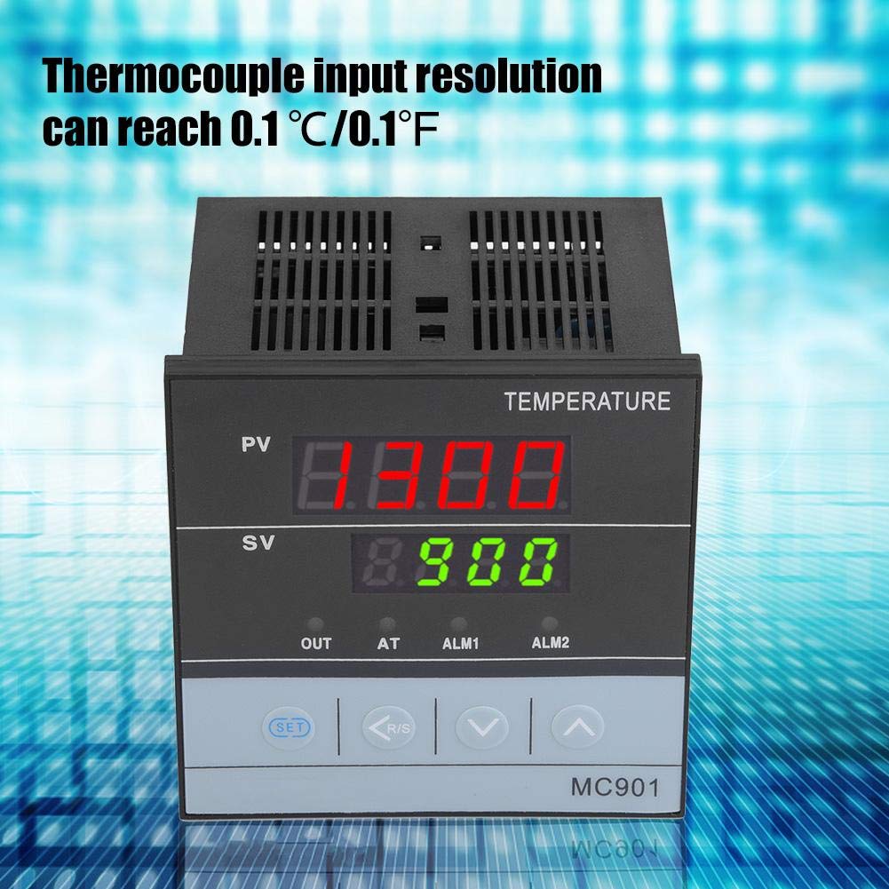 PID Temperaturregler, MC901 Digitaler PID-Temperaturregler K Typ PT100 Sensoreingangsrelais SSR-Ausgang für Hohe Empfindlichkeit und Genaue Temperaturregelung