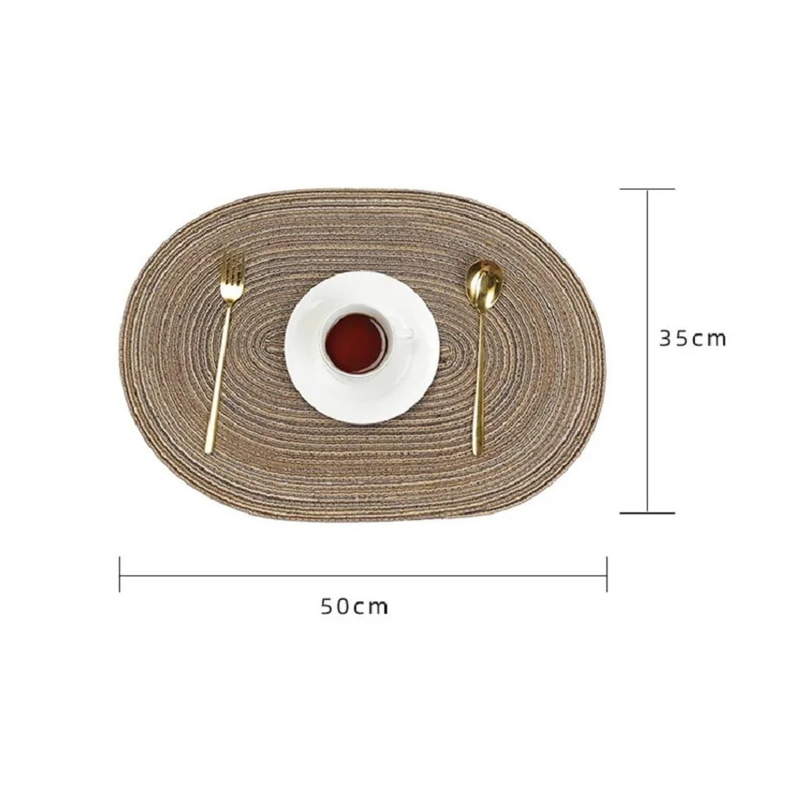 Tovaglietta Ovale 1/4/6/10PCS 35x50cm Tovagliette ovali intrecciate grandi tovagliette for tavoli da pranzo tovagliette resistenti al calore in tessuto naturale di Natale(Grey,4pcs 35x50cm)