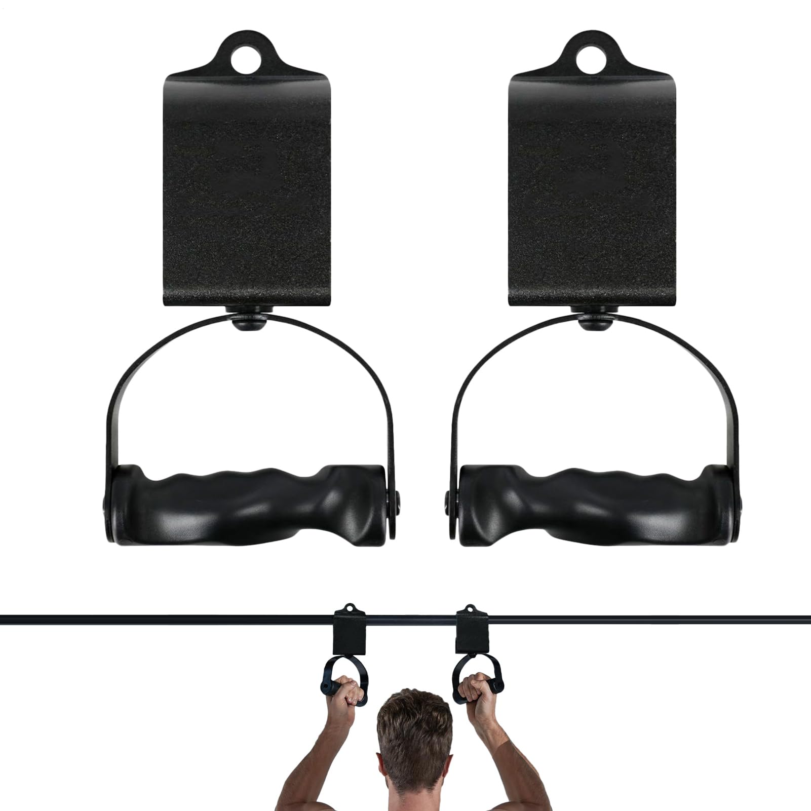 Generico Maniglie per Allenamento in Palestra 1 Paio 360 Gradi Rotanti | Maniglie Presa Fitness Per Palestra Domestica Per Atleti Donne Uomini Adulti Adolescenti Barra Per Trazioni Puleggia