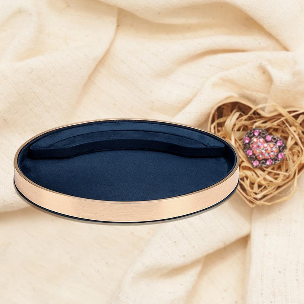 Schmuckaufbewahrung aus Samt, Schmuckkästchen, Schmuckaufbewahrung für Halsketten, Armbänder, Metall Samtnadeln, Samttabletts, Organizer für, Blau, 30 x 20.5 x 3 cm