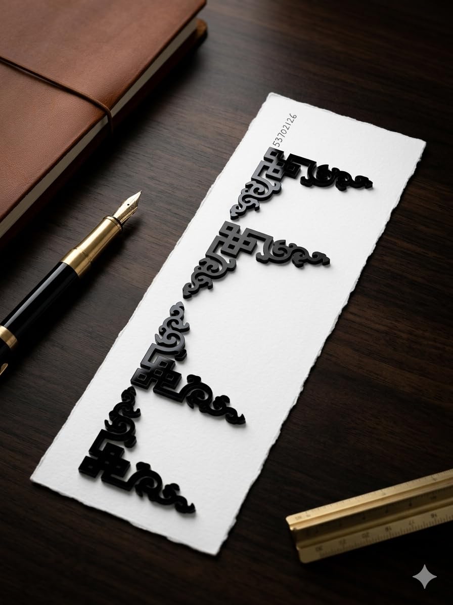 Black Acrylic Corner Protectors for Book Decoration, Ornate Style, Set of Corner Pieces-image-47