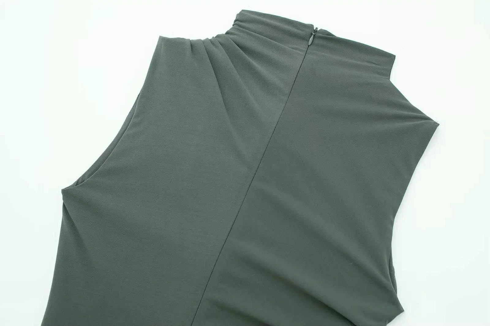Sukienka damska Sukienki robocze dla kobiet High Necy bez rękawów do ciała bodycon koktajl midi kolor kawy-l