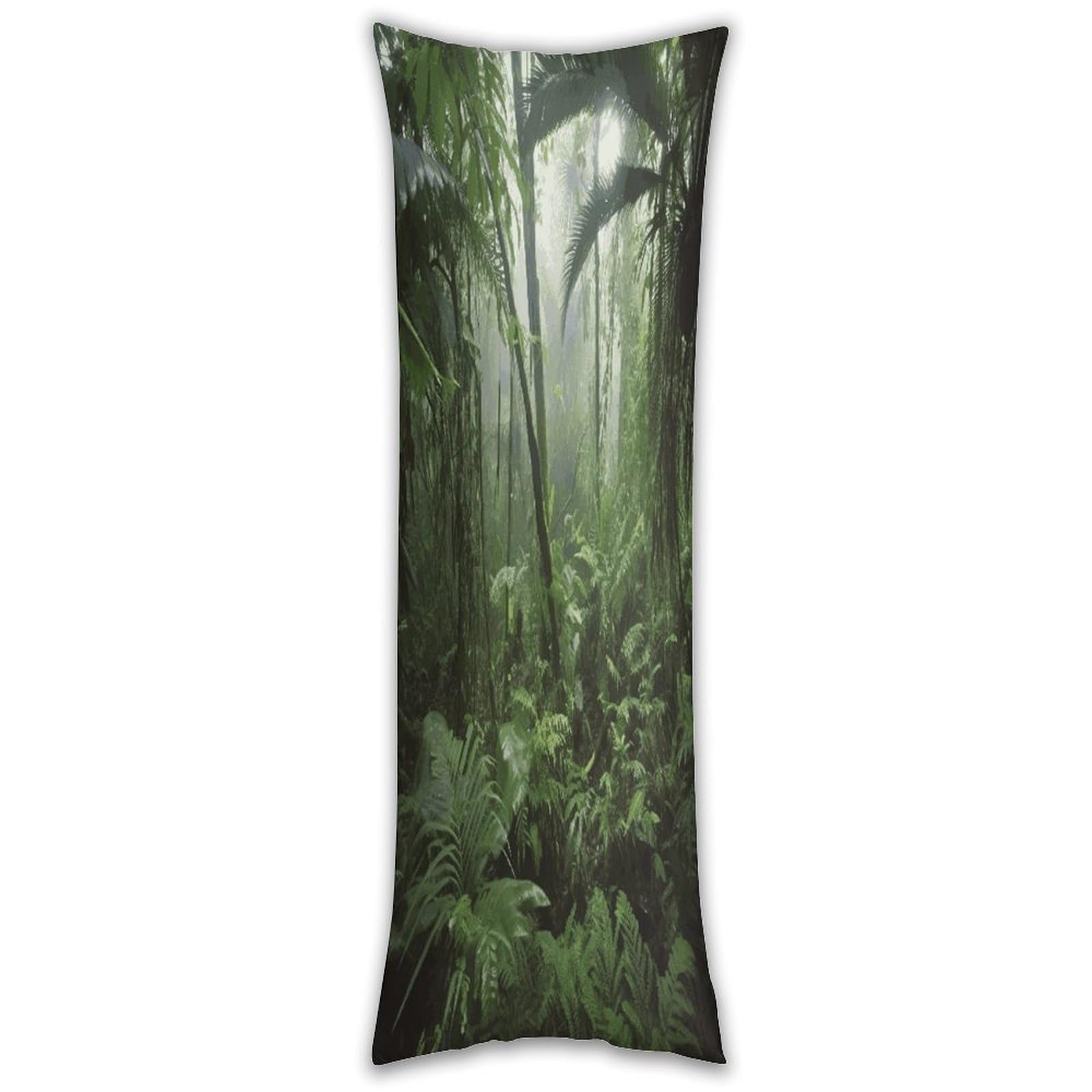 Tropical Rainforest Long Pillow Case with Zipper Ultra Soft Microfiber Long Pillow Cover Breathable Body Pillow Protector Soft Wrinkle Pillowcase for Bed Sofa Bedroom 53 X 19 in