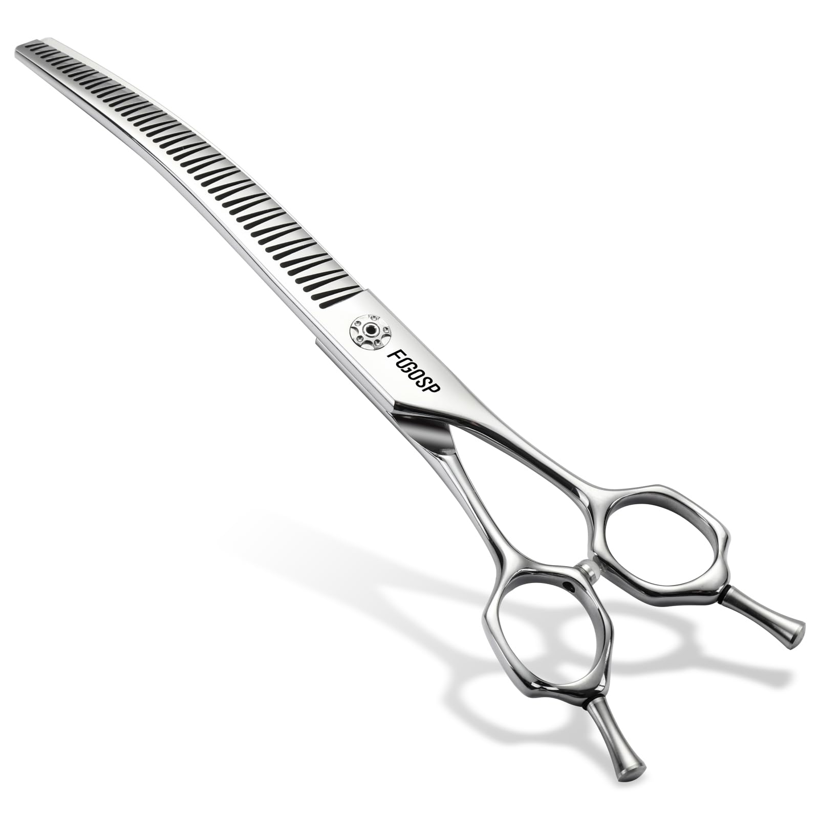 FOGOSP Professional 3D Curved Chunkers Dog Grooming Scissors 7in Magic Thinning Shears for Dogs Pet Cat Light Cutting Feel No Marks Only Fluffy