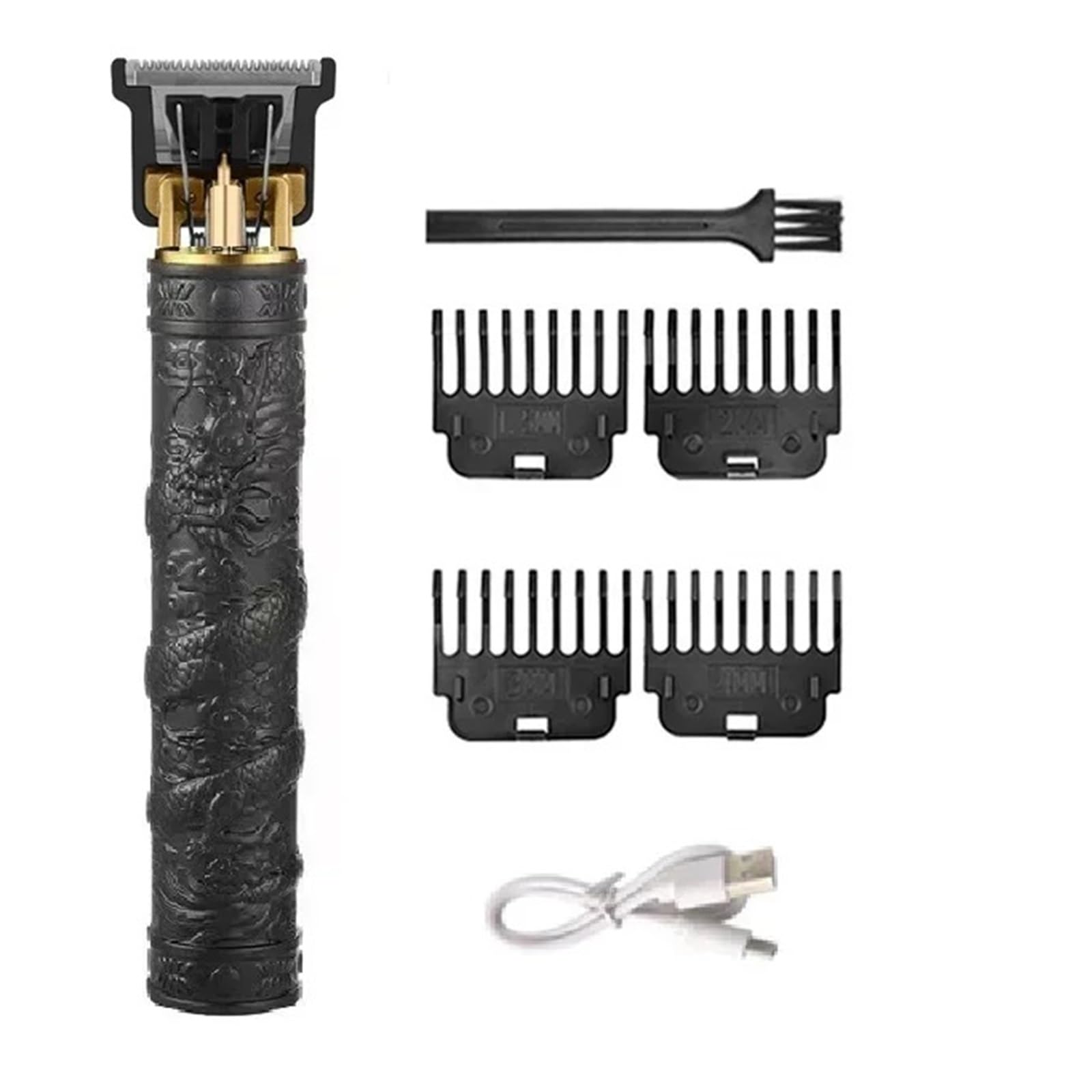 Rasoio elettrico senza fili T9 Vintage, rasoio professionale da parrucchiere per uomini, rasoio da barba (Black DragonB-no box)