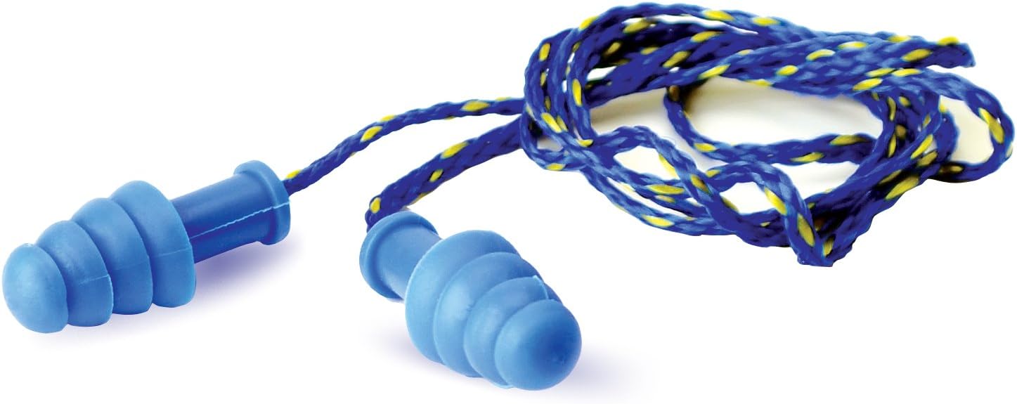 Walker's Game Ear Blue Contour Rubber Corded Ear Plugs