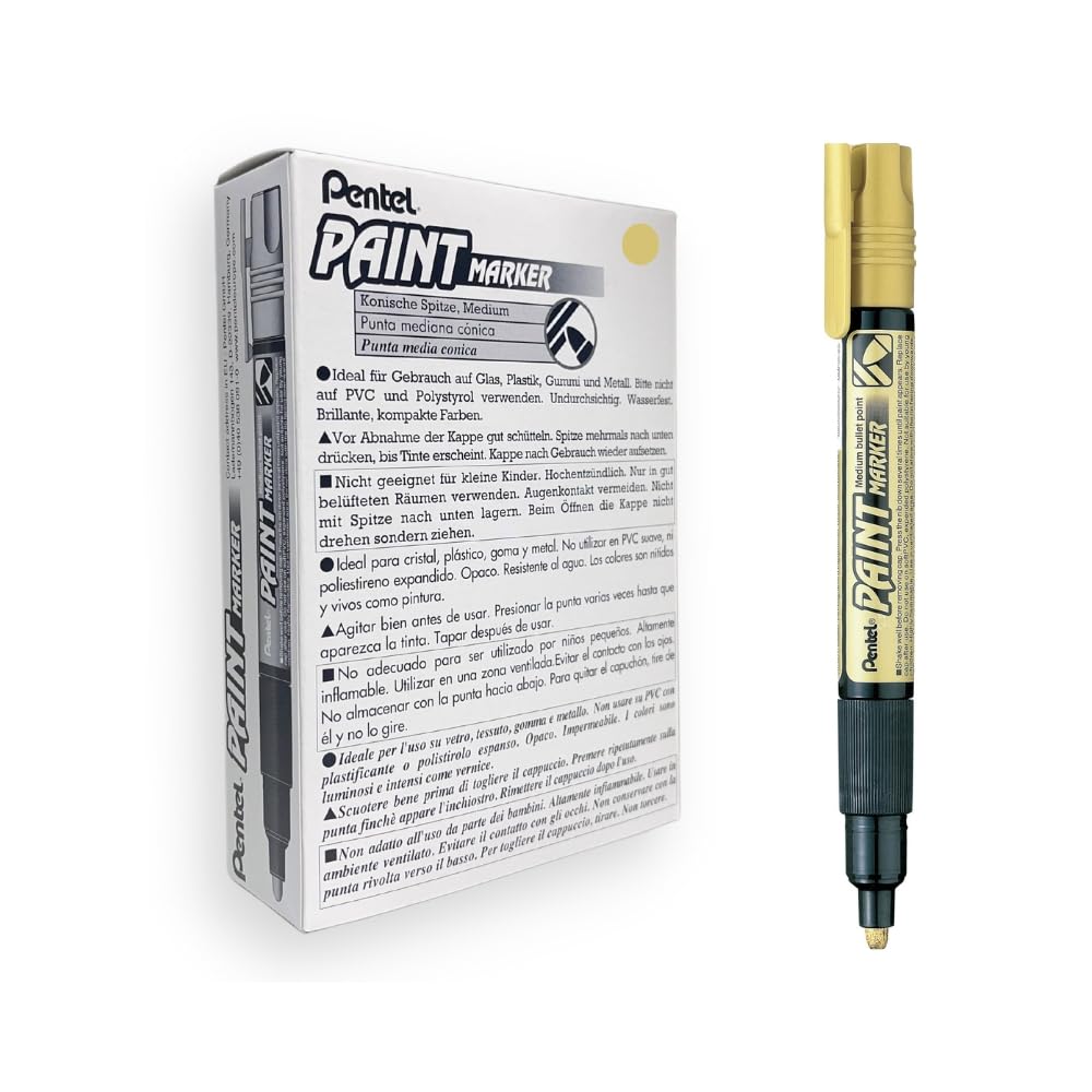 Pentel Bullet Point Paint Marker, White ink, 1 pack of 12 markers