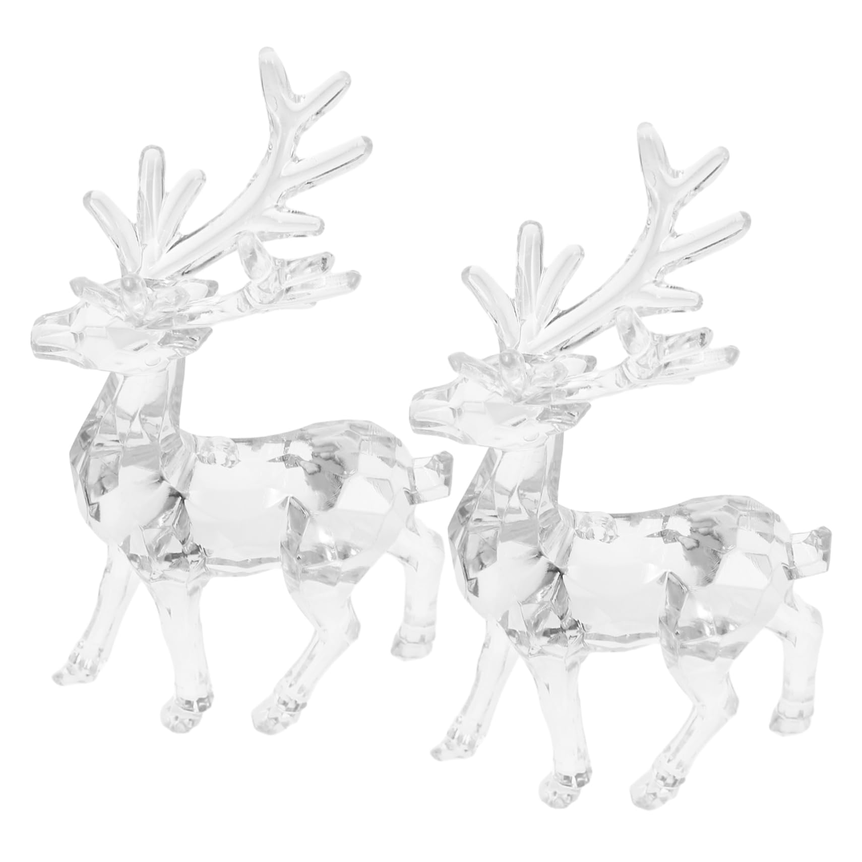 8 Pièces Ornement d'arbre De Renne Ornement Suspendu Wapiti Centre De Table des Fêtes Décor De Renne De Noël Ornements d'arbre De Noël Wapiti Figure De Renne Transparent Acrylique