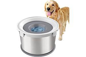 No Drool Dog Water Bowl Large - Splash-Free 1.1 Gallon with Floating Disk