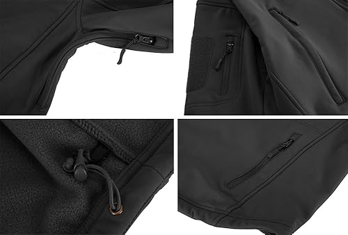 Miniatura 7 de TACVASEN Chaqueta táctica para hombre, con capucha, forro polar, militar, para senderismo