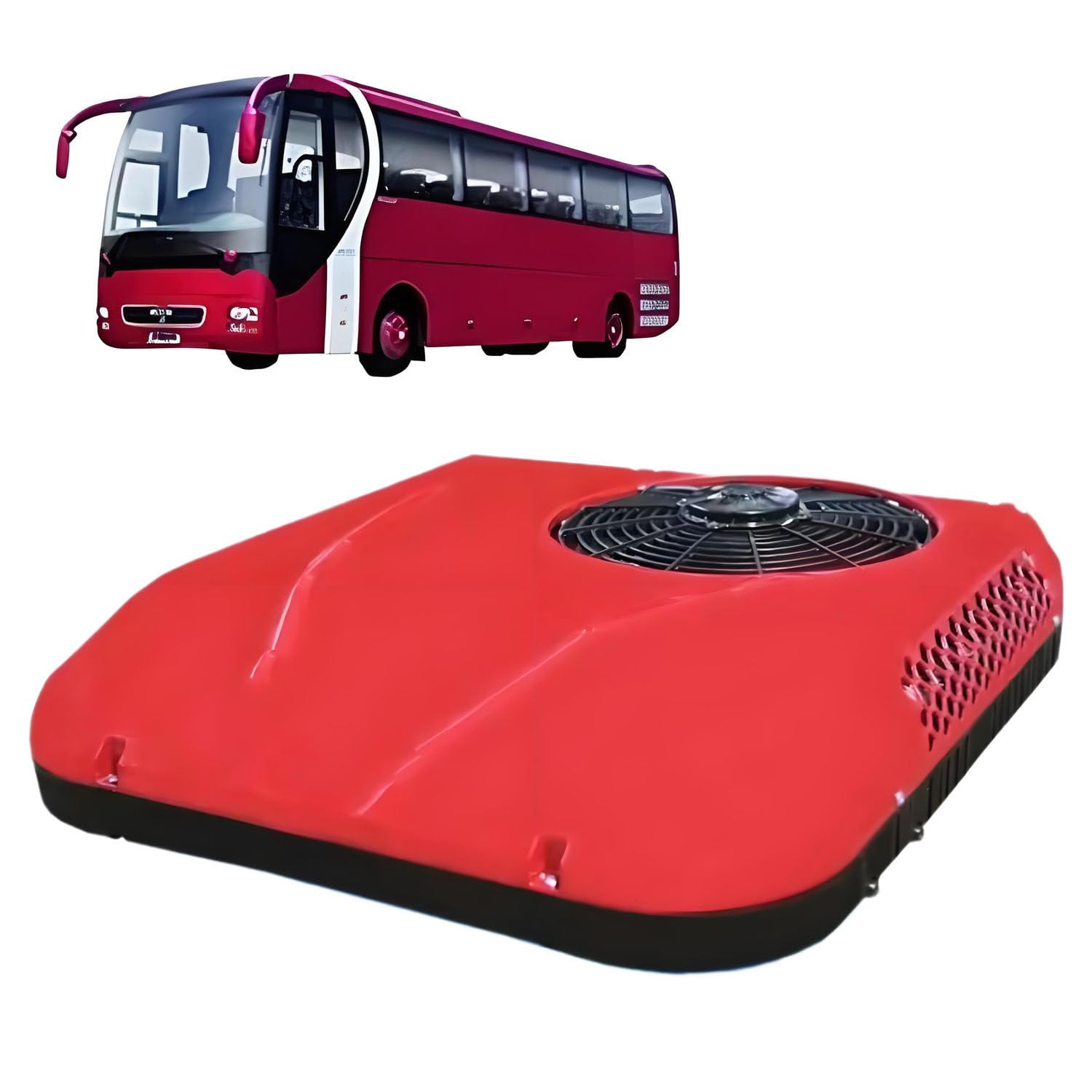 Klimatyzator dachowy Slim Fit RV, klimatyzacja postojowa 12 V/24 V, elektryczny klimatyzator dachowy RV, do SUV-ów, kamperów, ciężarówek, vanów i przyczep kempingowych Red-24V
