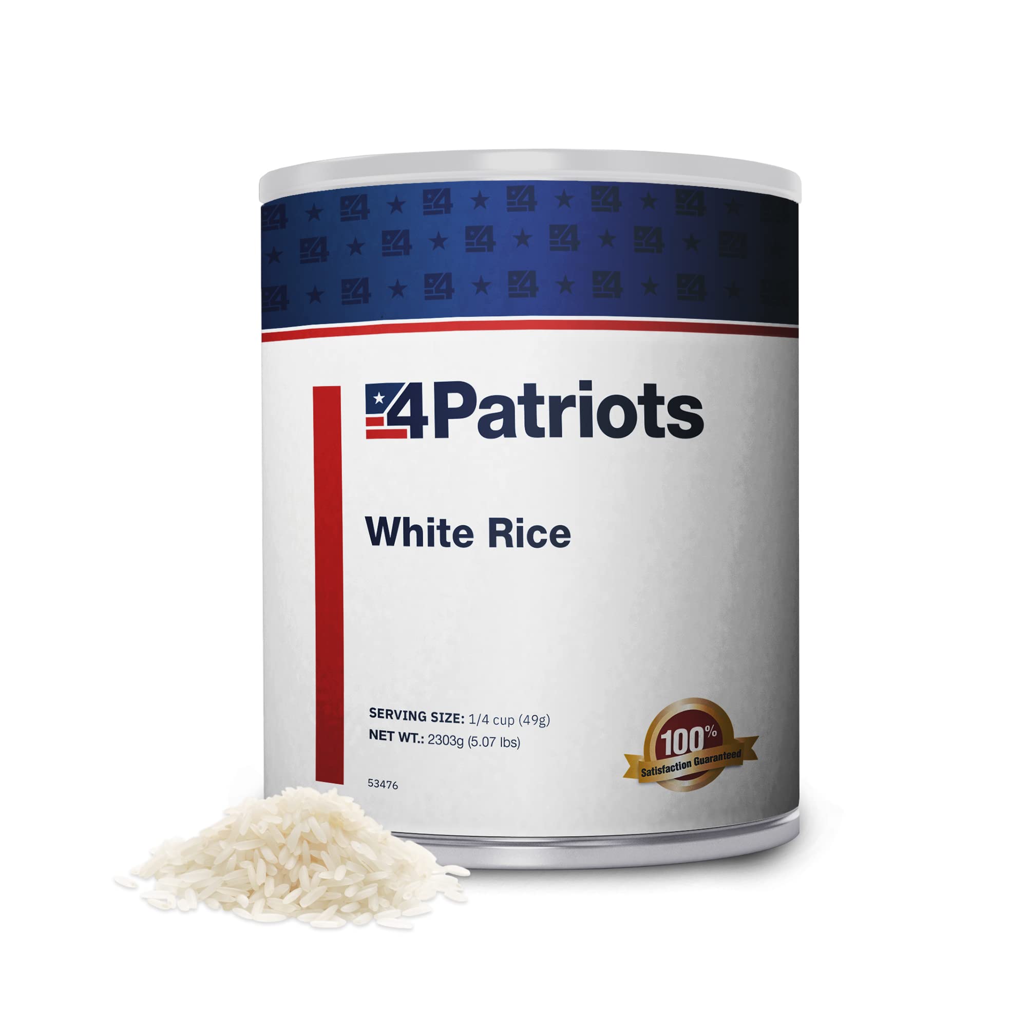 4Patriots Freeze-Dried White Rice #10 Can: Survival Rice Designed to Last 30 Years, 47 Servings