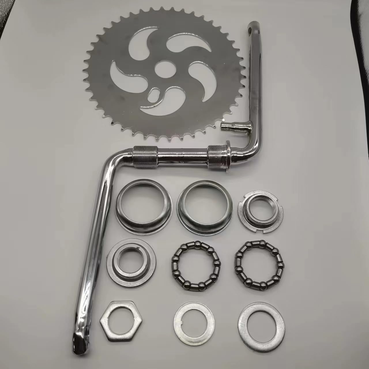 Kit de manivelle à pédale 44T pignon de 5,1 cm de large, manivelle monobloc, pour moteur à 2 temps, vélo motorisé à gaz 48 cc/66 cc/80 cc