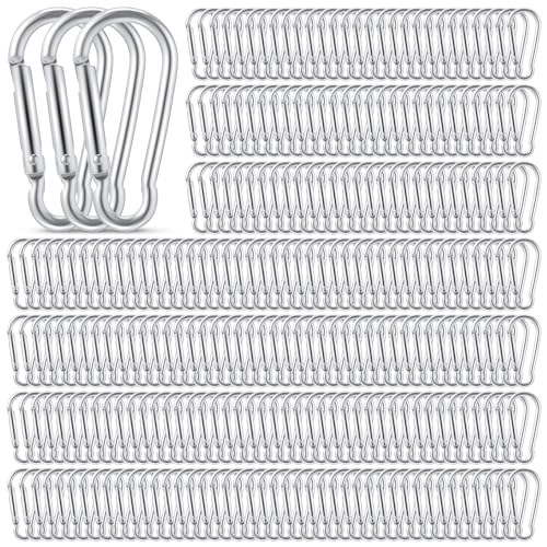 Yaocom Lot de 500 mousquetons à ressort de 5,1 cm en vrac en alliage d'aluminium pour accrocher le camping, la randonnée, les voyages, la pêche en plein air