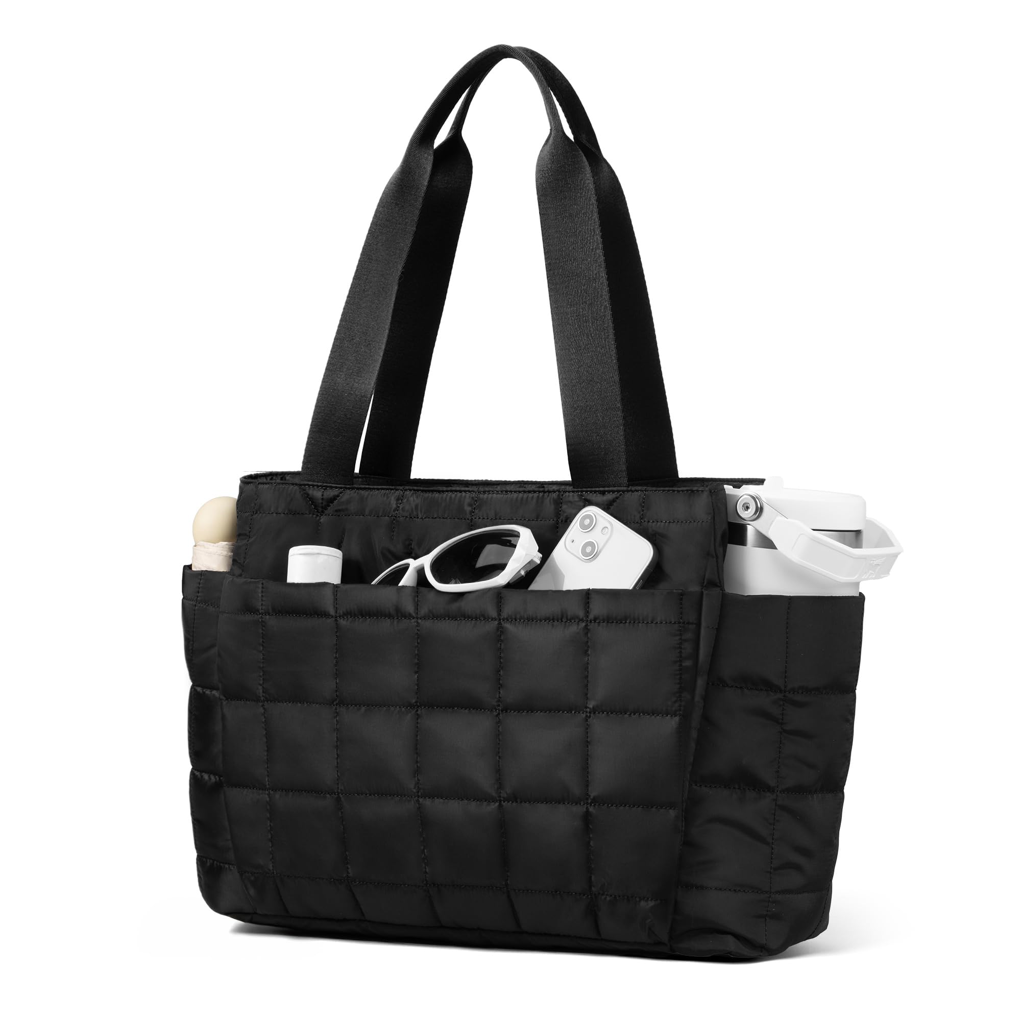 befen Laptop Tote Bag for Women Work, Travel Tote Bags Nurse Puffer Quilted Handbags, Lightweight Waterproof Beach Purse