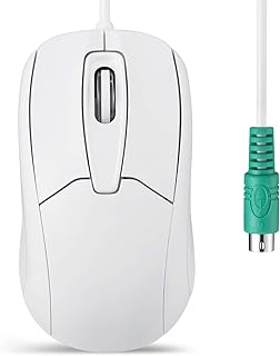 Perixx PERIMICE-209 P, Wired PS2 Optical Mouse with Scroll Wheel and 1000 DPI, White (11832)