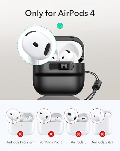 Miniatura 87 de ESR Funda para AirPods Pro (2023/2022/2019, 2ª/1ª generación), compatible con Airpods Pro 2 (cable USB-C/Lightning), listo para MagSafe, bloqueo