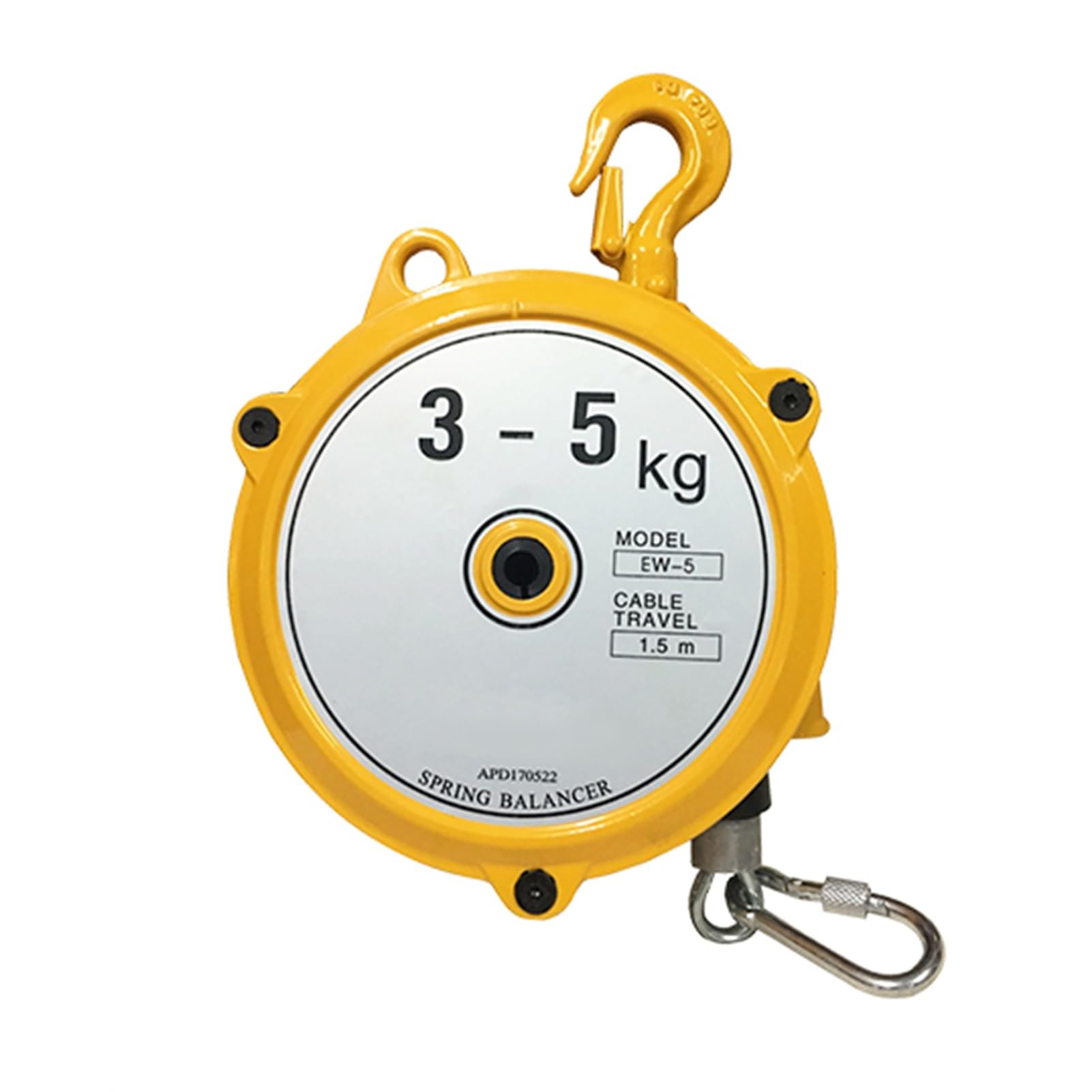 WEKONUMEX Retractable Spring Balancer, Spring Balancer Load 1-200kg Alloy Steel 1.5m Wire Rope(3-5kg)