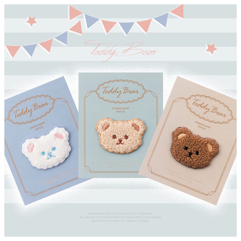 Amazon.co.jp: 刺繍ワッペン アップリケ 3枚入り パッチステッカー 熊  