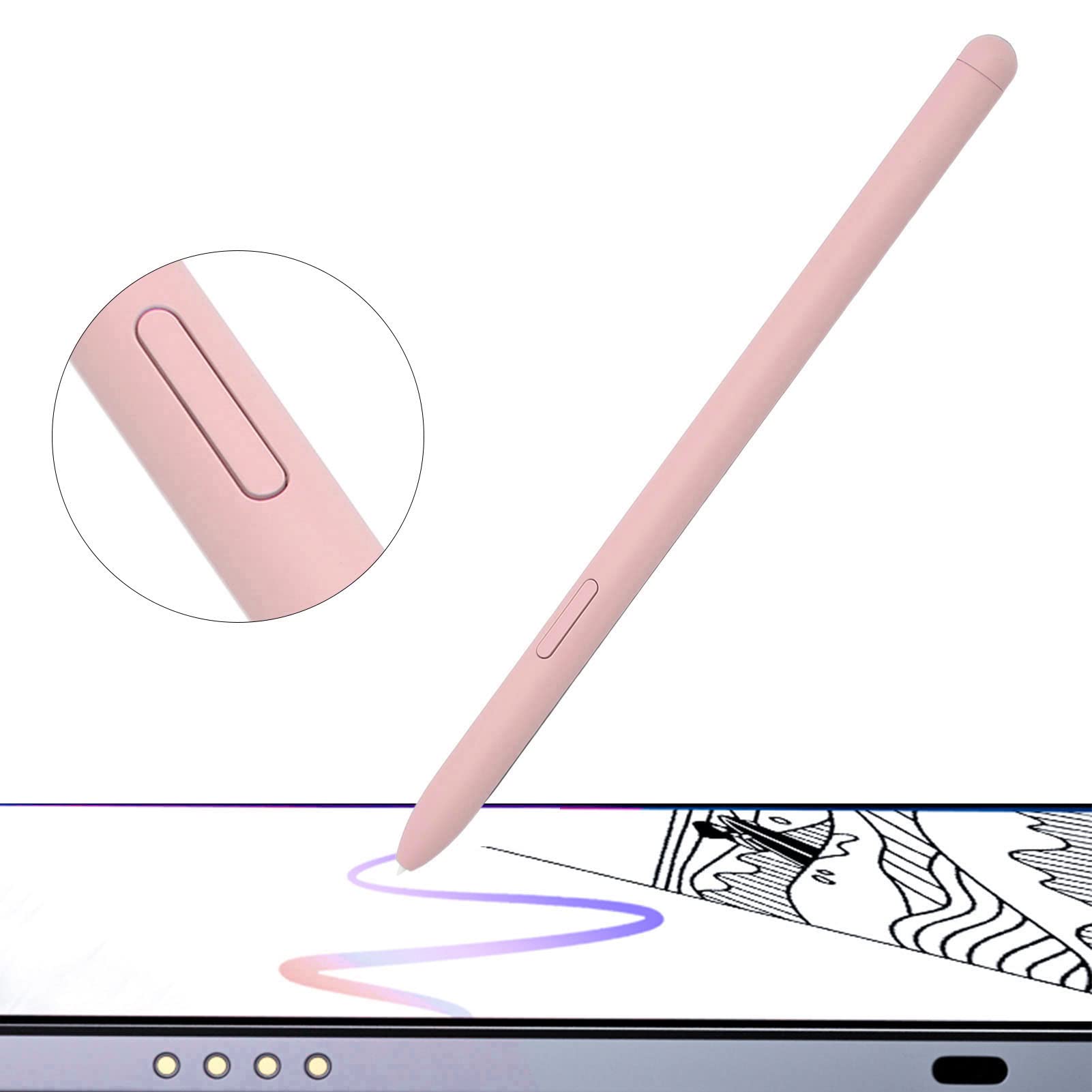 Cocoarm Zastępczy Rysik do Tab S6 Lite dla Modelu Tab S6 Lite P615 z 5 Końcówkami, Wypychaczem do Końcówek, Pędzelkiem, pęsetą i plastikową szpatułką (PINK)