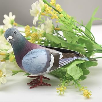 Artificial Simulation Foam Birds Sparrow Ornament, Removable Feather Birds
