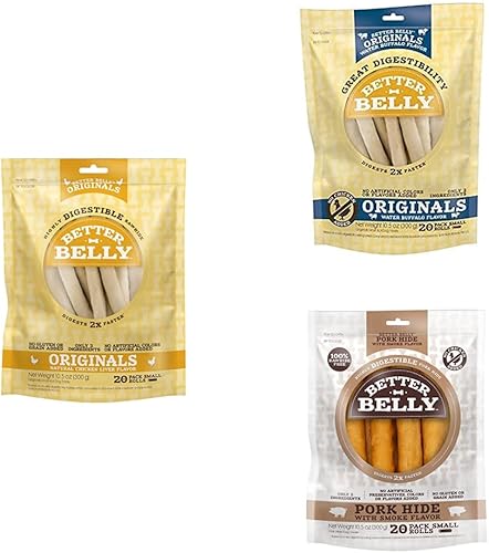 Better Belly Pequeño rollo masticable, hígado de pollo, búfalo de agua, sabores de humo