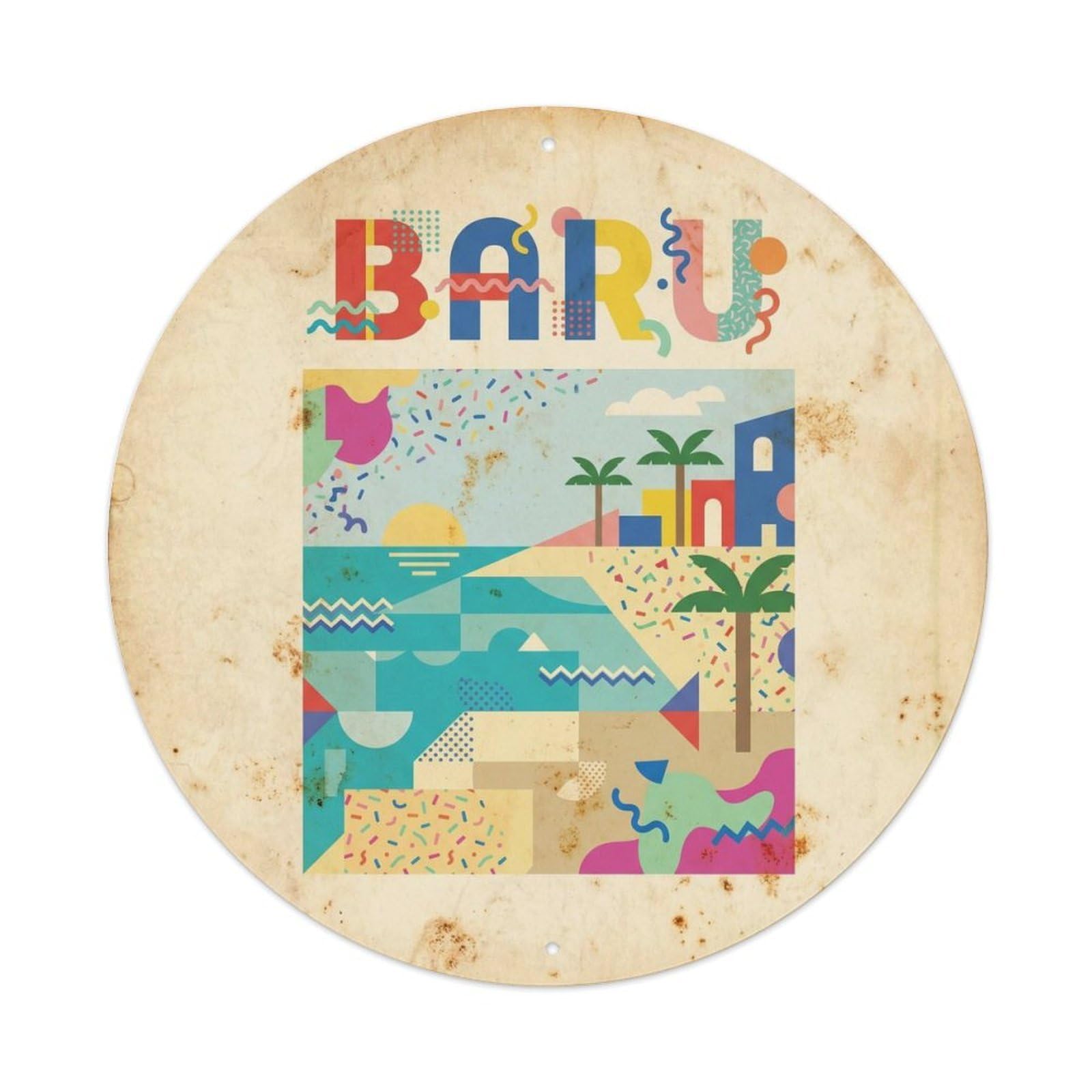 Baru Island Resort Constructivist Travel Metal Tin Sign