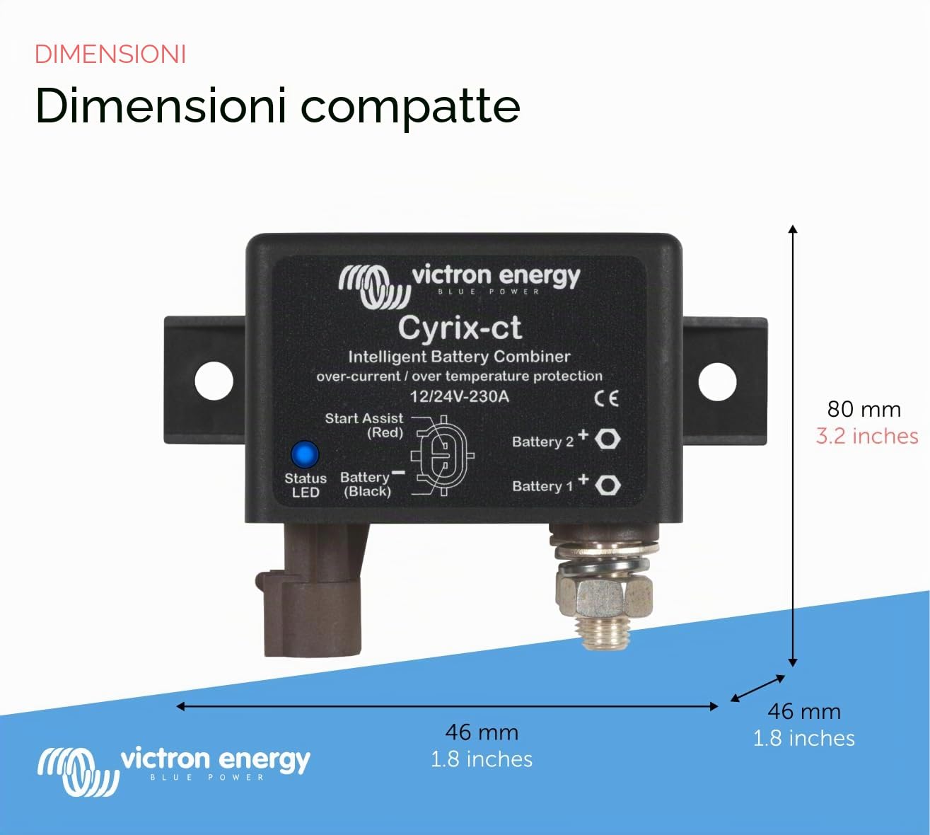 Victron Energy Cyrix-ct 12/24-Volt 230 amp Combinatore di Batterie Intelligente