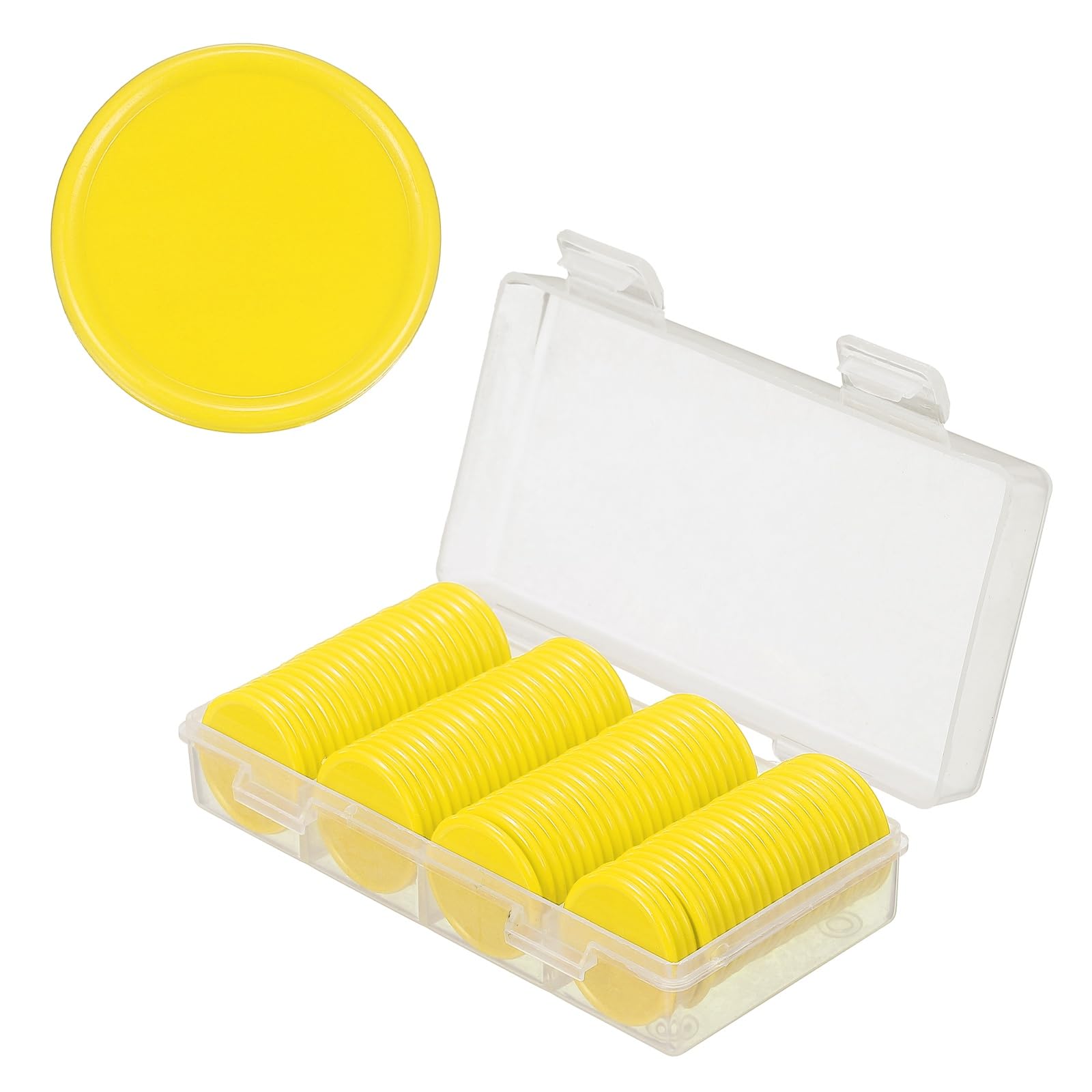 sourcing map 100Pcs Plastic Poker Chips, 25mm, Yellow