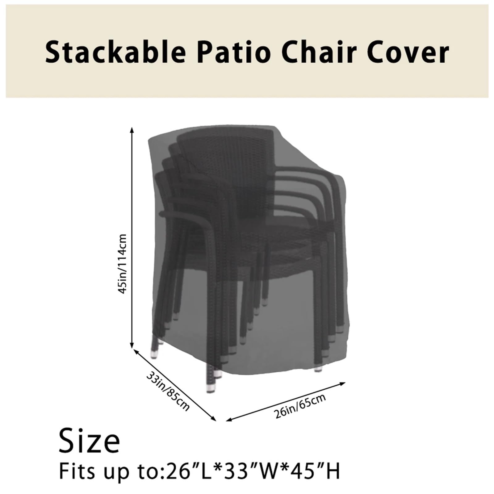 Coperture per sedie impilabili Copertura Universale for Sedia da Giardino impilabile Copertura Impermeabile for mobili da Giardino da Esterno(2Pcs)