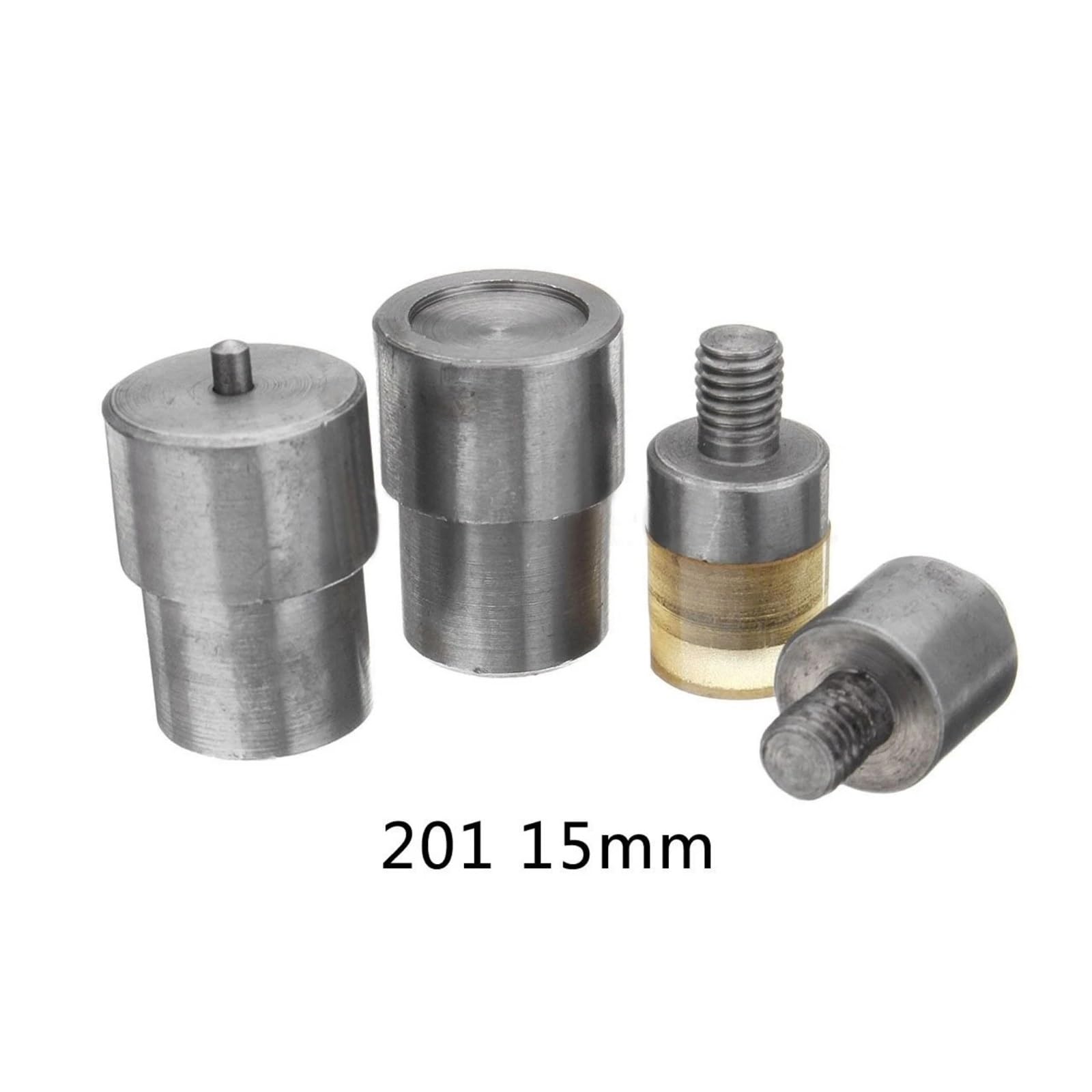Snap Fasteners Botón Die Hebilla de metal con broches a presión 9,5 a 15 mm | Herramienta de instalación de botones de troqueles de moldes de máquina de prensa de broches de Metal(201 15MM)