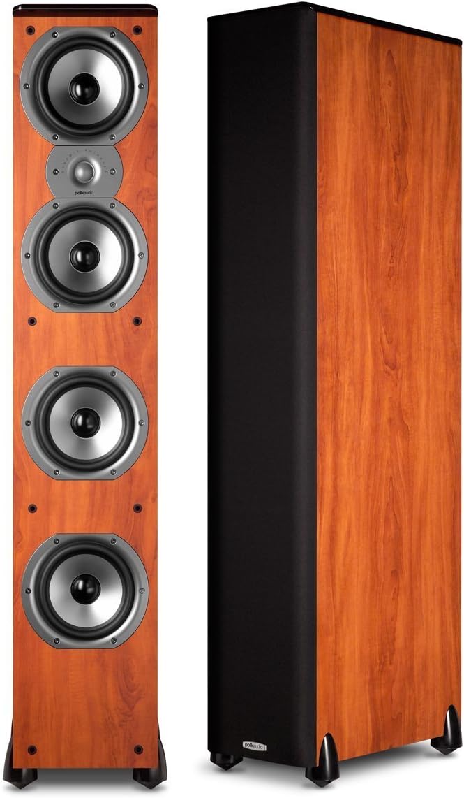 Polk Audio TSi400 Floorstanding Speaker (Single, Cherry) (1 Pair) Bundle