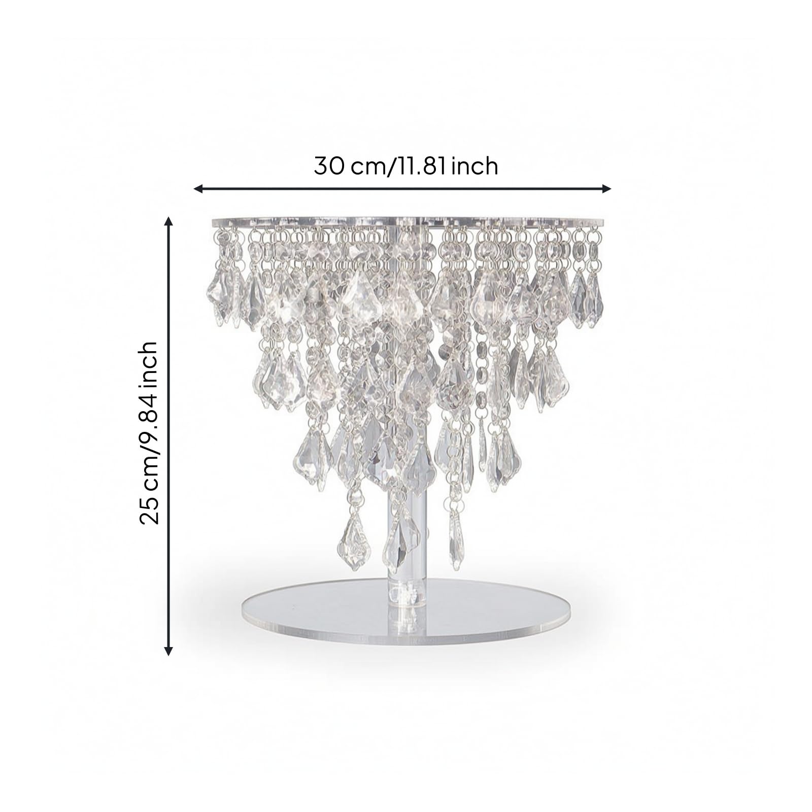 Présentoir à Gâteau Acrylique Présentoir Dessert Support Pâtisserie Plateau Cupcake à Vue Totalement Transparente Colonne Centrale Robuste Adapté aux , Transparent , 30 30cm