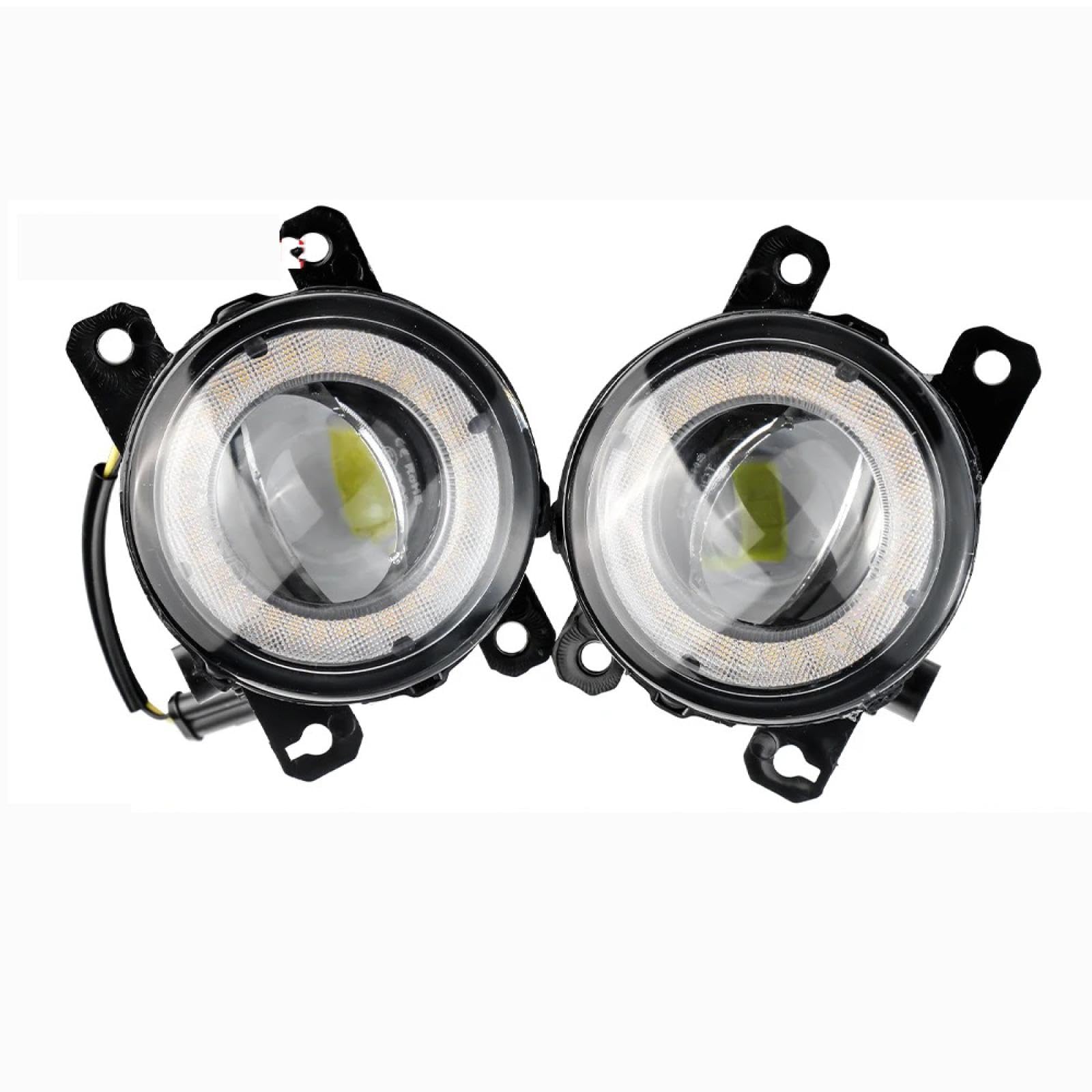Mistlampen 2 szt. Samochodowe światło przeciwmgielne LED Angel Eye światła do jazdy dziennej DRL 30W 8000K 12V Dla Renault Dla Kadjar 2015-2022