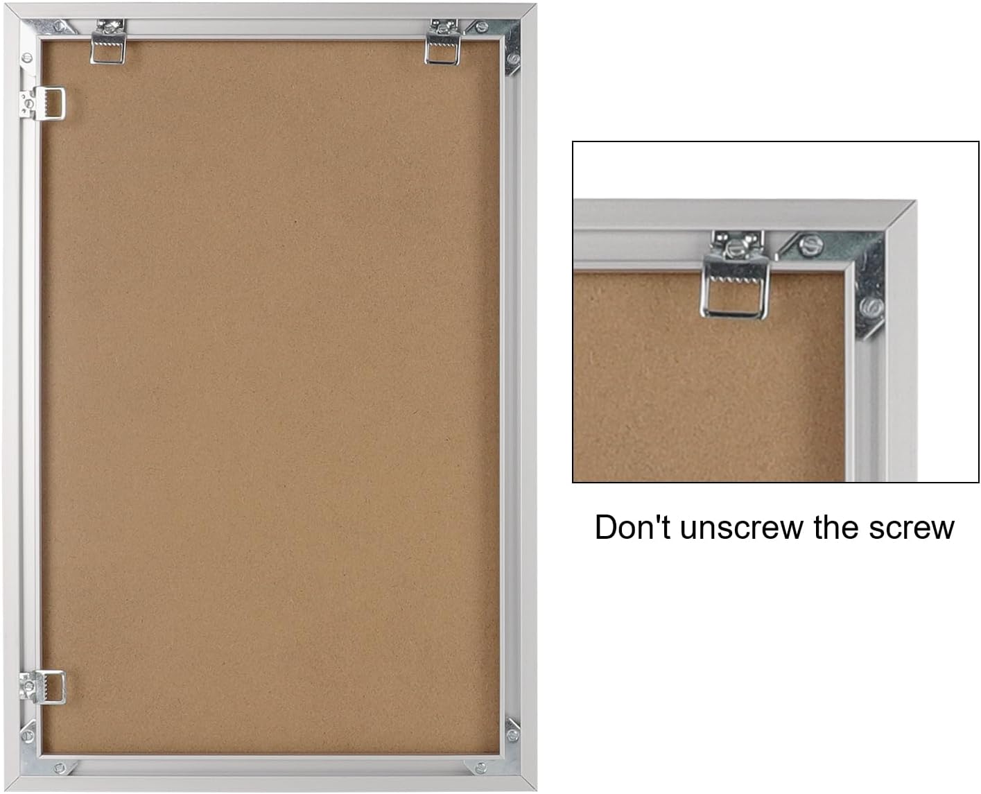 30x40 Inch Poster Frames 2PCS, Plexiglass, Silver Aluminum Snap Frame, Front-loading Frame for Wall
