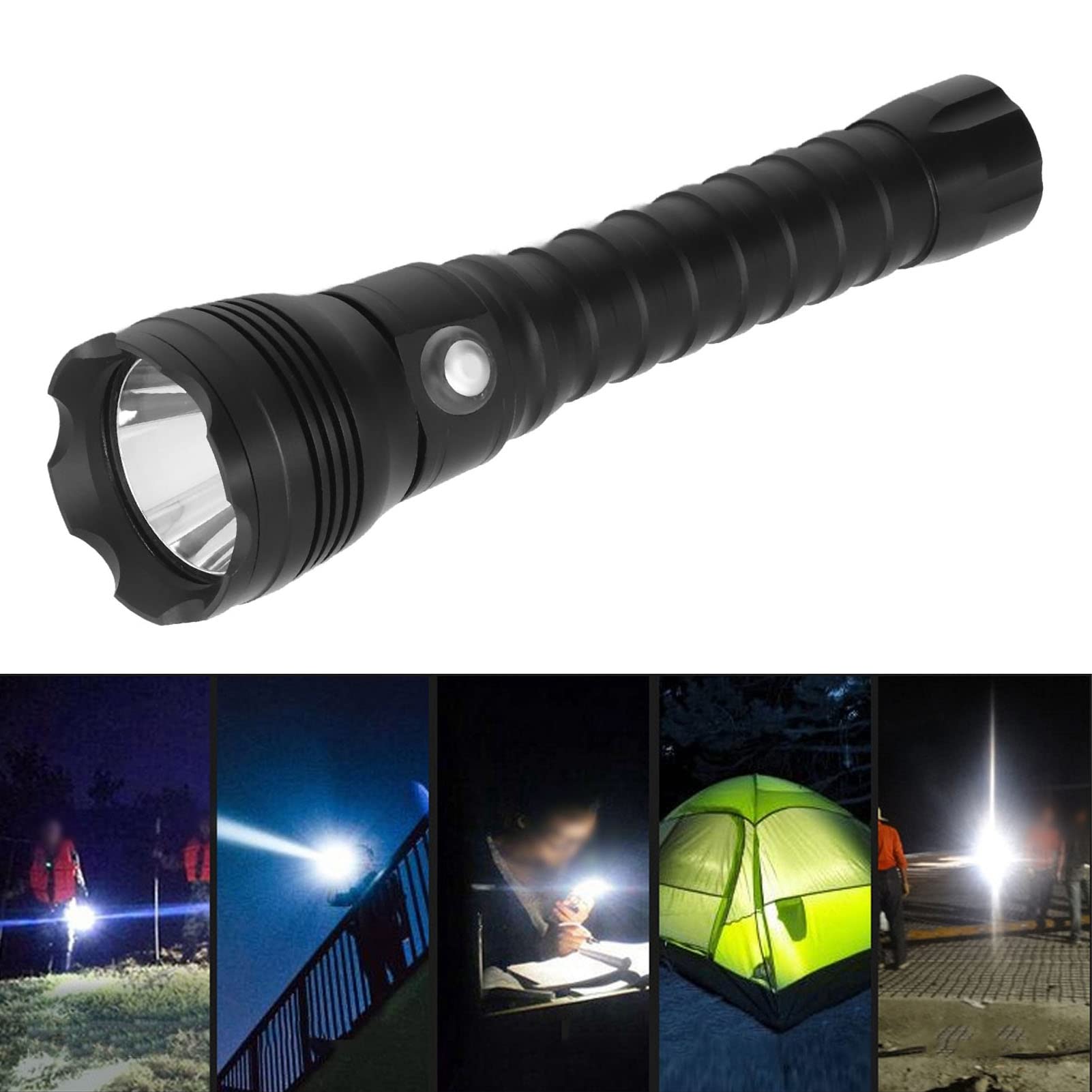 Torcia subacquea 10000 lumen XHP70 LED 4 modalità Lampada Immersione Ricaricabile IPX8 Lampada Subacquea Impermeabile 328 Piedi Lampada Subacquea Professionale