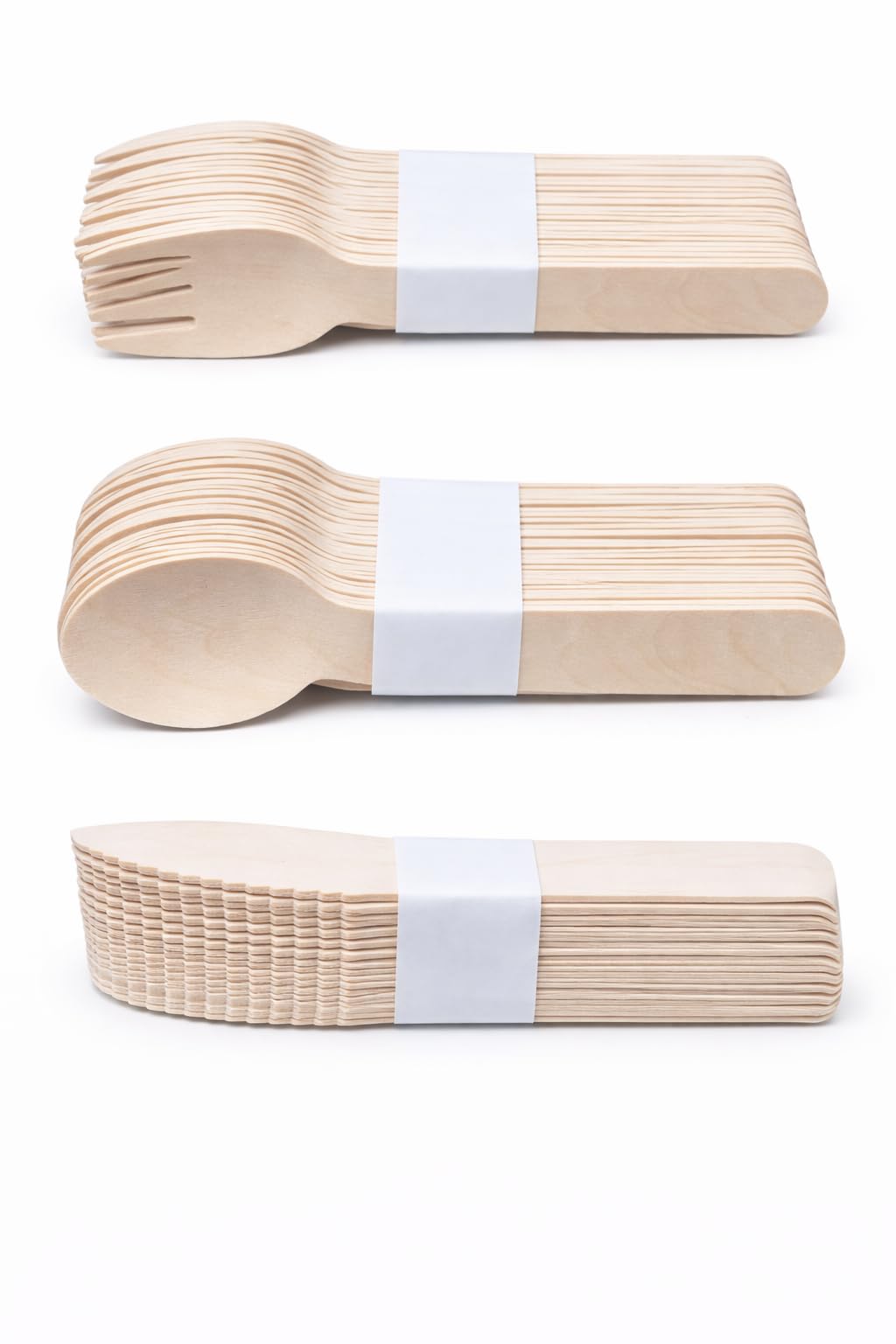 ECOXPRESS Wooden Cutlery Set 100 PCS – 40 Forks, 40 Spoons, 20 Knives – 100% Biodegradable Disposable Utensils for Parties, Picnics, Camping & Events