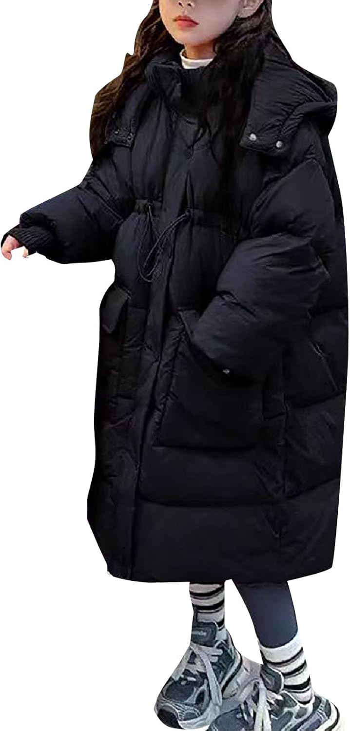 Winter Coat Girls Long Warm Winter Jacket Down Coat With Hood Thickened Kids Jacket Puffer Coat Outdoor Coat Plain Outerwear