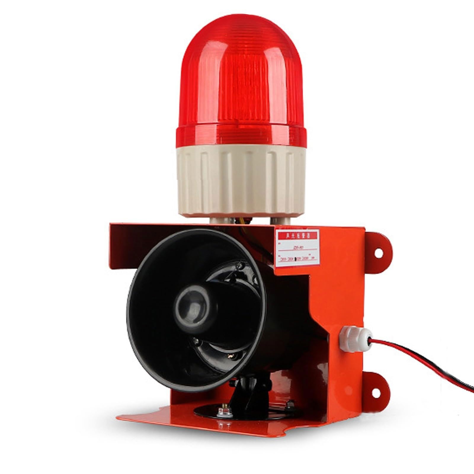 GYKOZY Industrial Sound and Light Alarm Siren,120dB Security Warning Lamp Horn Tower,IP55 LED Strobe Light for Factories, Terminals, Security Home Alarm(Red,380V) (Red 380V)