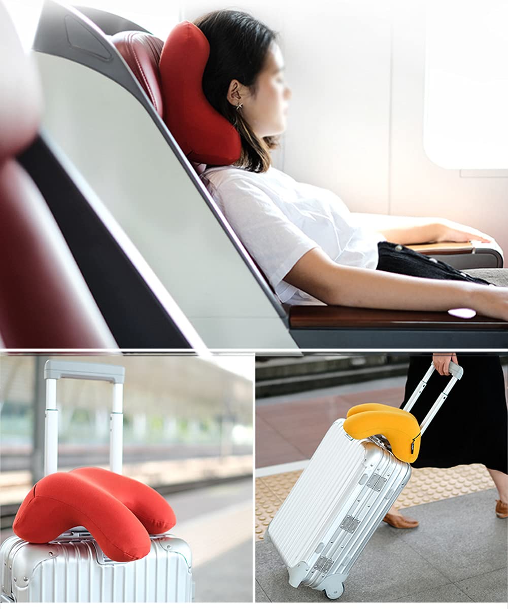 DongBao Reisekissen, Memory Foam Nackenkissen, bequem und tragbar, ergonomisches Nickerchenkissen für Flugzeug, Auto, Zug, Bus und Familie