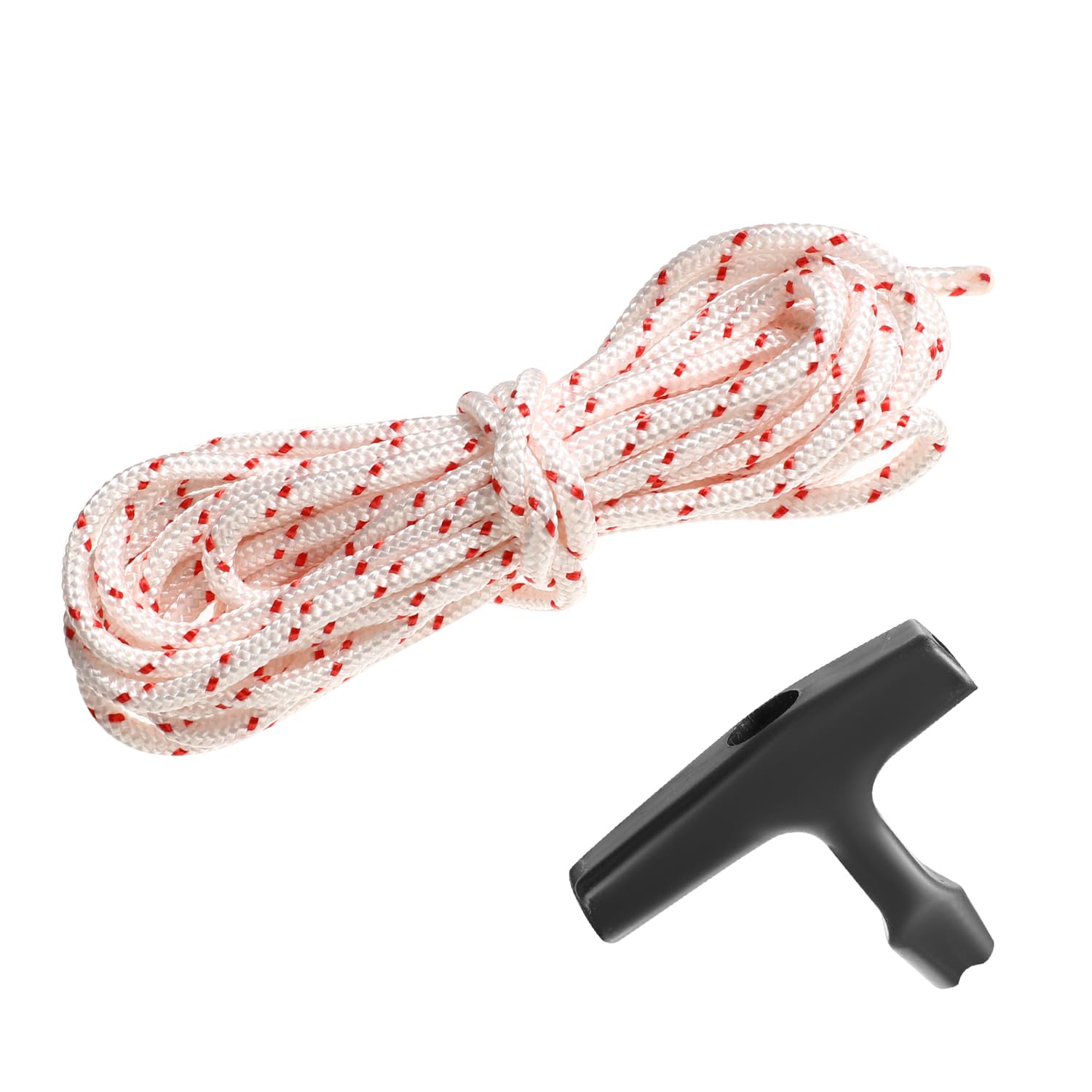 ARubyForest 10 Meters 4.0mm Pull Cord for Lawnmower Recoil Pull Cord Replacement Starter Rope with 1 Starter Handles Pull Starter Cord Rope for Lawn Mower Trimmer Chainsaw