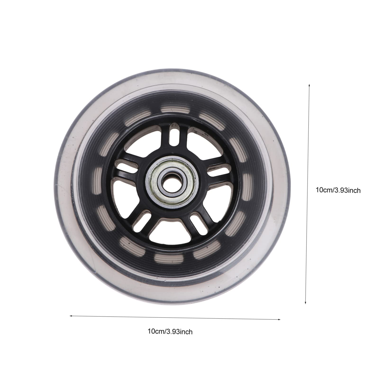 BESPORTBLE Lot de 4 Roues de Remplacement PU 100mm pour Scooter Garçon et Filles, Roulements Haute Élasticité, Roulement Silencieux pour Routes Accidentées et Pelouses Plusieurs Styles