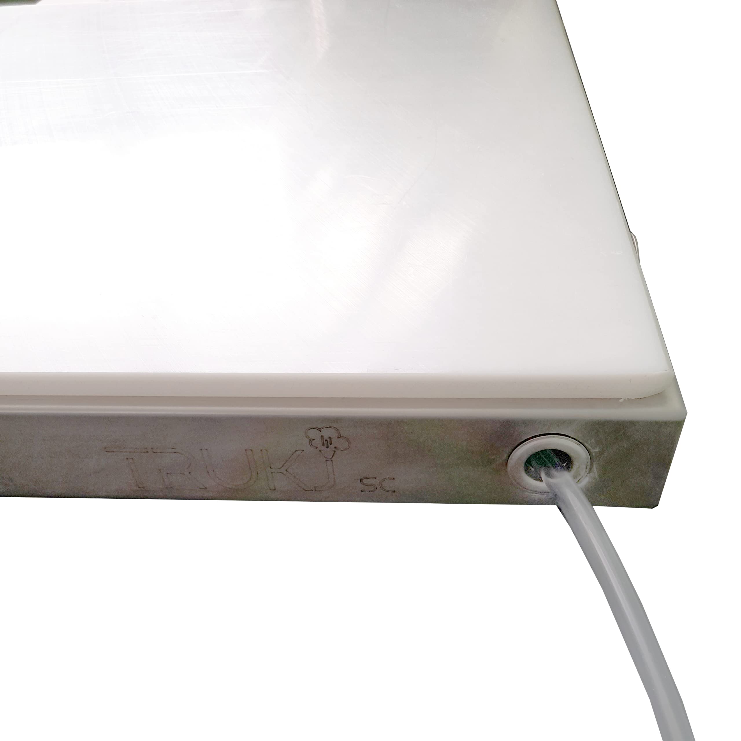 Base multiusos de acero inoxidable con tabla de cortar de polietileno